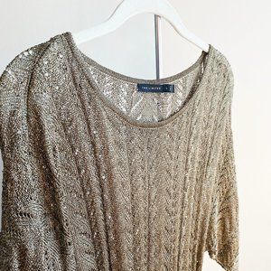 The Limited Sage Green and Gold Stretch Sweater, Perfect Condition